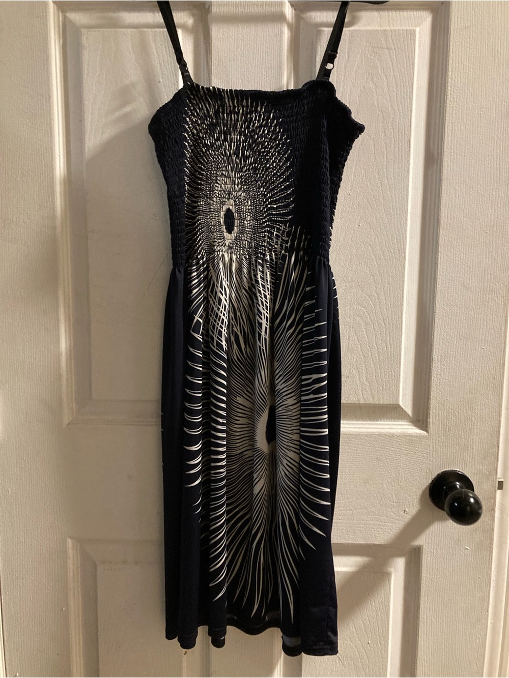 Shoreline Black Midi Dress with White Radiant Print ONE SIZE FIT MOST